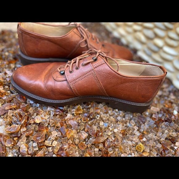 🥾KENNETH COLE NEW YORK MENS LACE UP LEATHER SHOES in light brown - Size 8 - Picture 9 of 11